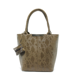 Бежова дамска чанта АИ 1036 визон анакондаKP