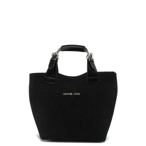 Черна дамска чанта велурена СБ 1130 черен велурKP