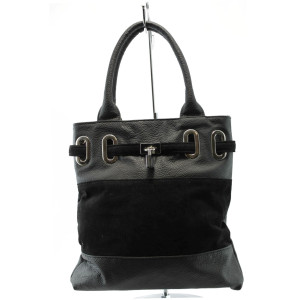 Дамска чанта спортна от кожа и велур СБ 1049 чер.к.в.KP