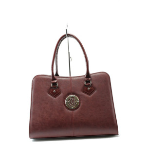 Стилна дамска чанта в бордо