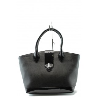 Стилна черна дамска чанта СБ 1109 черна кожаKP
