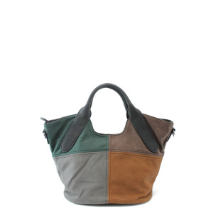 Дамска цветна чанта с черен гръб ФР 8011 чернаKP