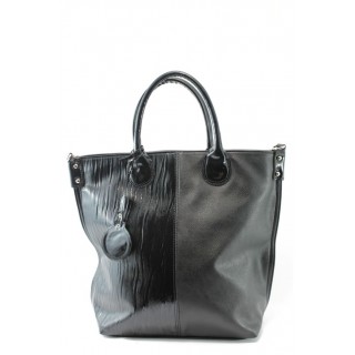 Дамска черна чанта кожа с лиана СБ 1129 черна лианаKP