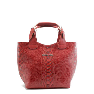 Червена дамска чанта СБ 1130 червена кожа анакондаKP