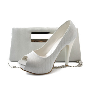Бели дамски обувки и чанта комплект МИ 1701-3 бялKP