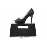 Черни дамски обувки и чанта комплект МИ 1701-3 черноKP