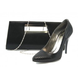 Черни дамски обувки и чанта комплект ЕО 25002-5 черенKP
