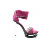 Дамски сандали розови дизайнерски на висок ток ФР 133ЦKP