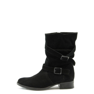 Дамски боти черни равни ГО 10370чKP