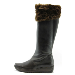 Дамски ботуши кафяви равни ГО 10304кKP