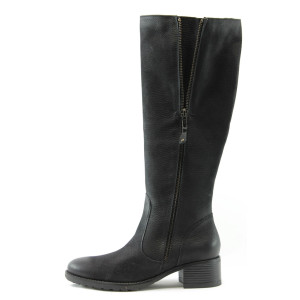 Дамски ботуши на нисък ток черни БС 16300чKP