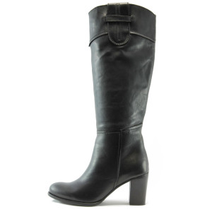 Стилни дамски ботуши черни от естествена кожа ГО 7060KP