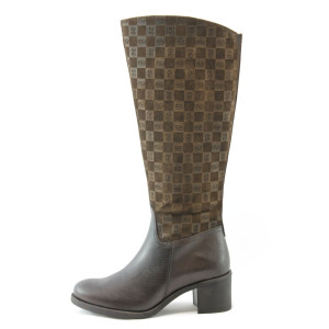 Дамски ботуши кафяви на среден ток ГО 30213 кафеKP