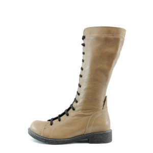 Дамски ботуши с връзки бежови МИ 1110БежовKP