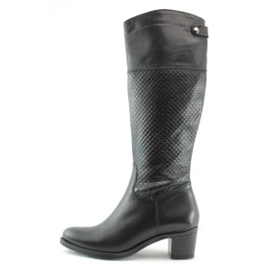 Дамски ботуши черни на среден ток ГО 0291ЧKP