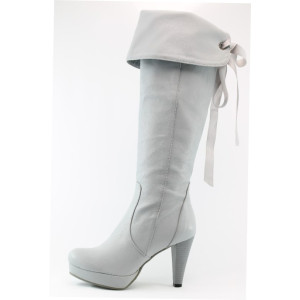 Дамски елегантни ботуши сиви с ток КП 0908СKP