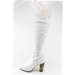 Дамски ботуши от естествена бяла кожа ИО 1259БKP