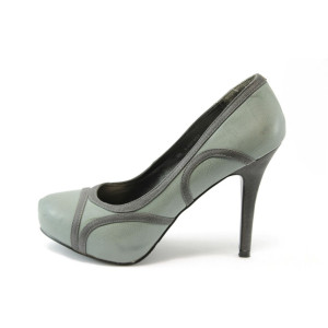 Дамски обувки сиви висок ток ФР 0155KP