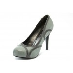 Дамски обувки сиви висок ток ФР 0155KP