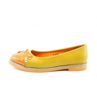 Дамски равни обувки жълто-оранжеви ПИ 1112ЖълтKP