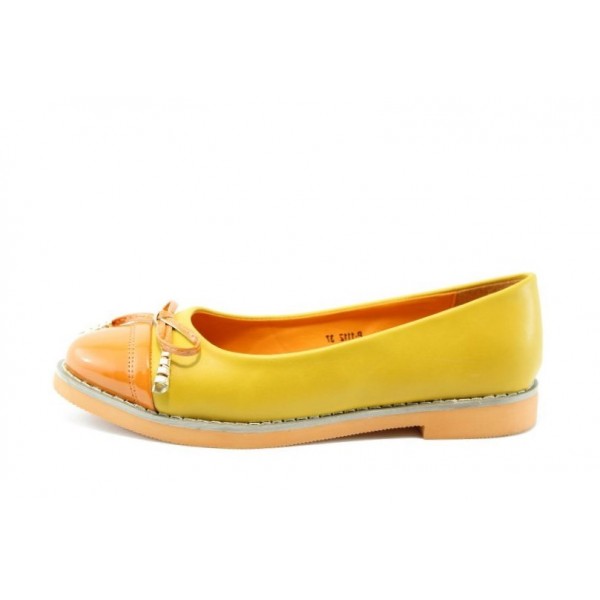 Дамски равни обувки жълто-оранжеви ПИ 1112ЖълтKP