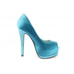 Дамски сини обувки на висок ток ПИ 1035СИНKP