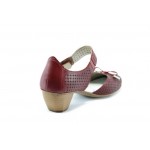 Дамски обувки на нисък ток червени с перфорация Rieker 41796ЧервенKP