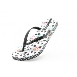 Дамски гумени чехли в бял и черен цвят Ipanema 81027 Бяло-черенKP