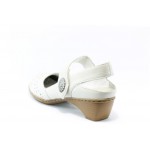 Дамски обувки бели на среден ток Rieker 44776БЯЛKP