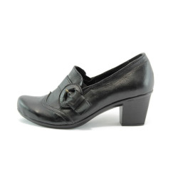 Дамски обувки стилни черни на ток НЛ 2ЧKP