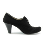 Дамски обувки черни велурени стилни ЕО 116KP