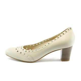 Дамски обувки бели елегантни на среден ток ГО 4560KP