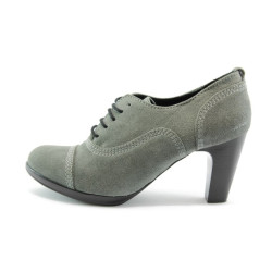 Дамски обувки сиви велурени на ток ФЯ 0121940KP