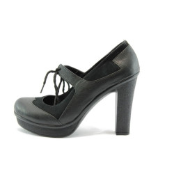 Дамски черни обувки на висок ток АК 1023KP