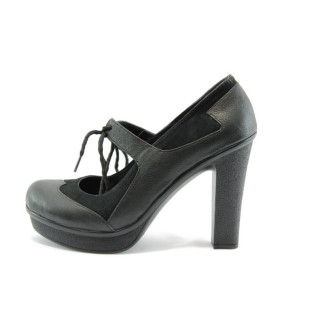 Дамски черни обувки на висок ток АК 1023KP