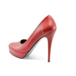 Дамски обувки червени стилни на висок ток ДС 3390ЧВKP
