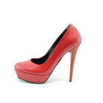 Дамски обувки червени стилни на висок ток ДС 3391ЧВKP