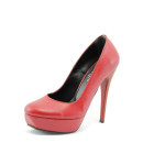 Дамски обувки червени стилни на висок ток ДС 3391ЧВKP