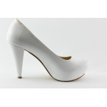 Дамски обувки бели елегантни на висок ток ЕО 200БKP