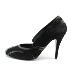 Дамски обувки черни велурени на ток ФЯ 8134216KP