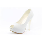 Дамски бели обувки елегантни на висок ток МИ 1701БKP