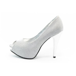 Дамски обувки сиви елегантни на висок ток МИ 1701СKP