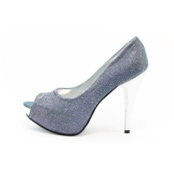 Дамски стилни обувки сини на висок ток МИ 1701Х-НKP