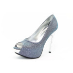 Дамски стилни обувки сини на висок ток МИ 1701Х-НKP