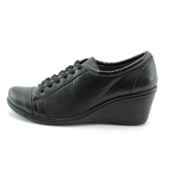 Дамски обувки черни на платформа с връзки МИ18ПЛч.к.KP