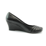 Дамски обувки черни естествена кожа на платформа АК 291ЧKP