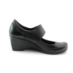 Дамски обувки черни на платформа естествена кожа МИ 11ЧKP