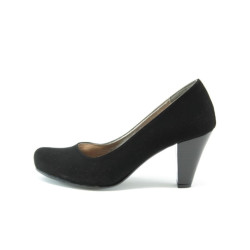 Дамски обувки черни стилни на среден ток ЕО 120Ч.В.KP