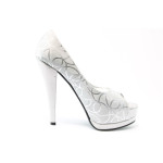 Дамски обувки бели стилни на висок ток МИ 4425СKP