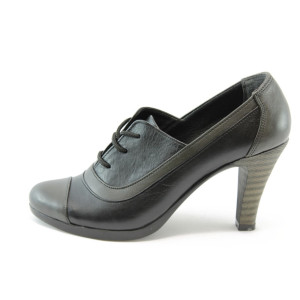 Дамски обувки на висок ток черно-сиви МИ 205KP